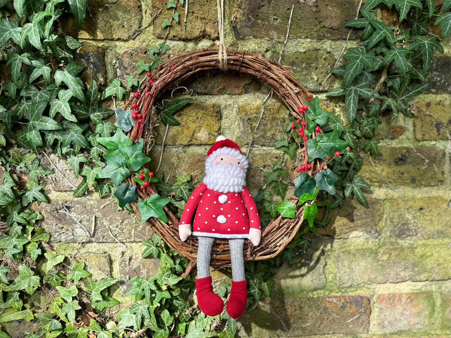 Handmade Santa Wreath Christmas Decoration
