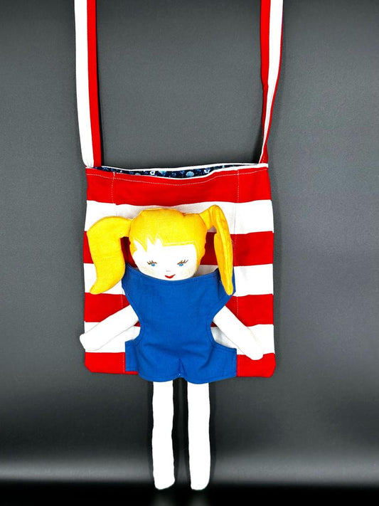 Girls Cross Bag with a Doll Carrier