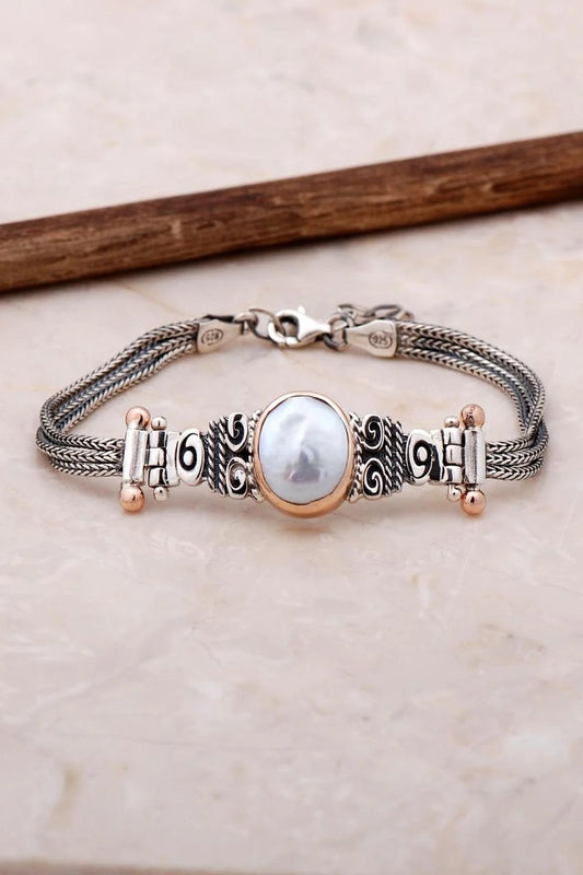 Pearl Handicraft Design Silver Bracelet