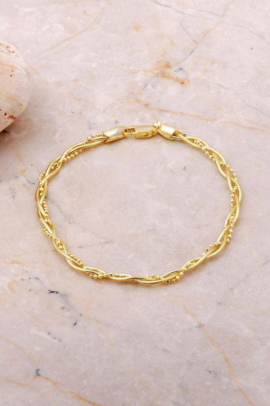 Italian Knitted Gold and Silver Bracelet