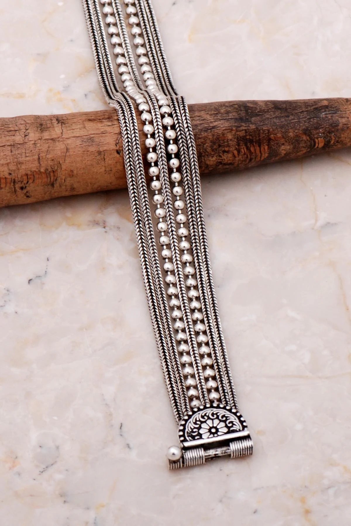 Mardin Midyat Straw Design Handmade Silver Bracelet