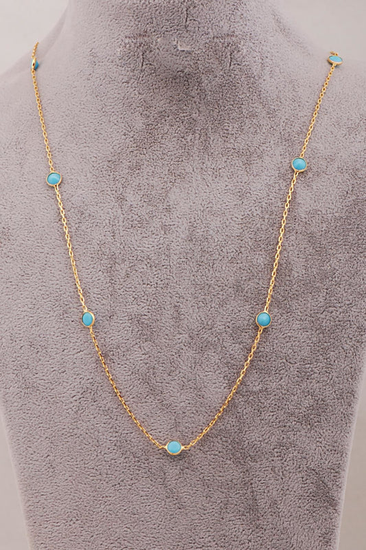 Turquoise Stone Chain Necklace