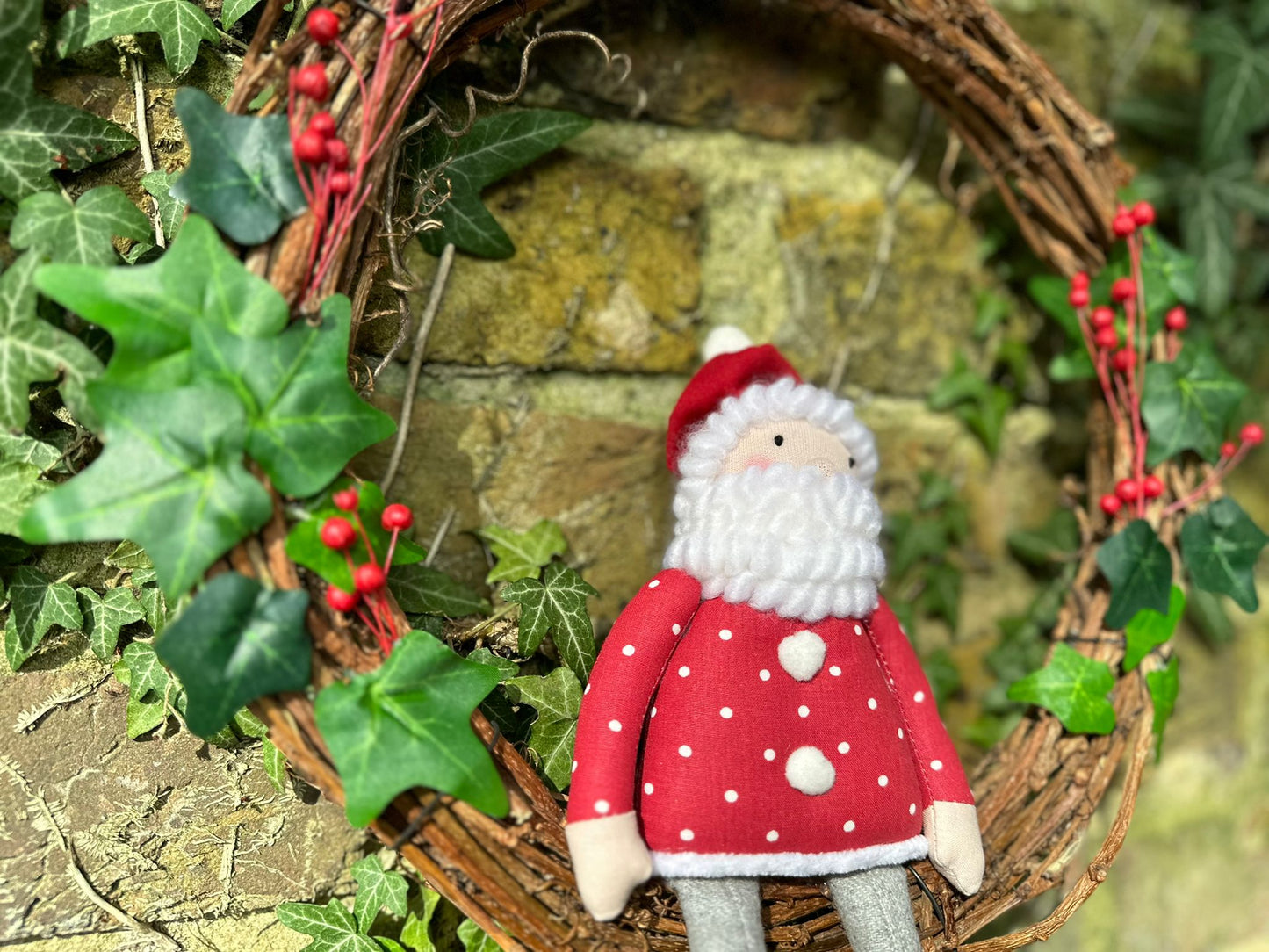 Handmade Santa Wreath Christmas Decoration