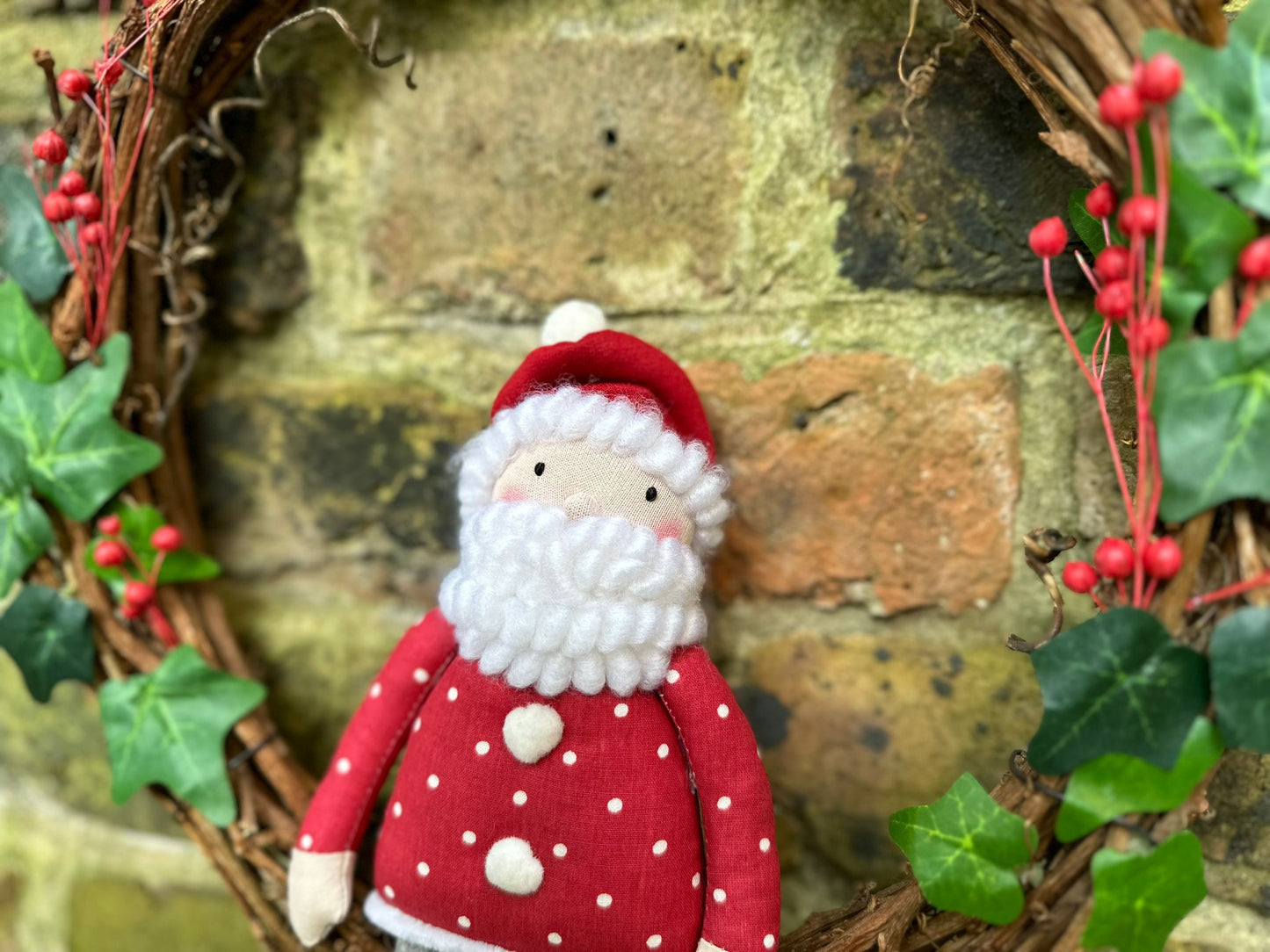 Handmade Santa Wreath Christmas Decoration