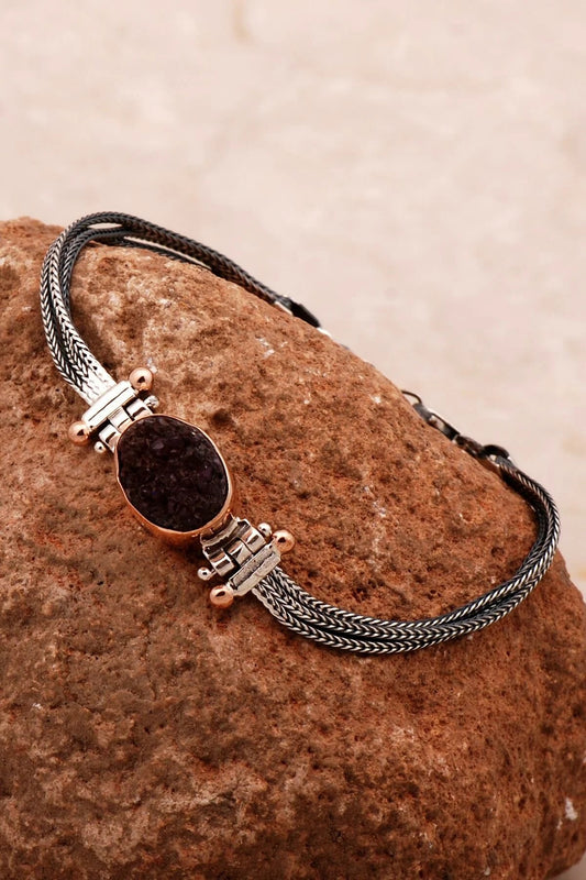 Amethyst Handmade Silver Bracelet