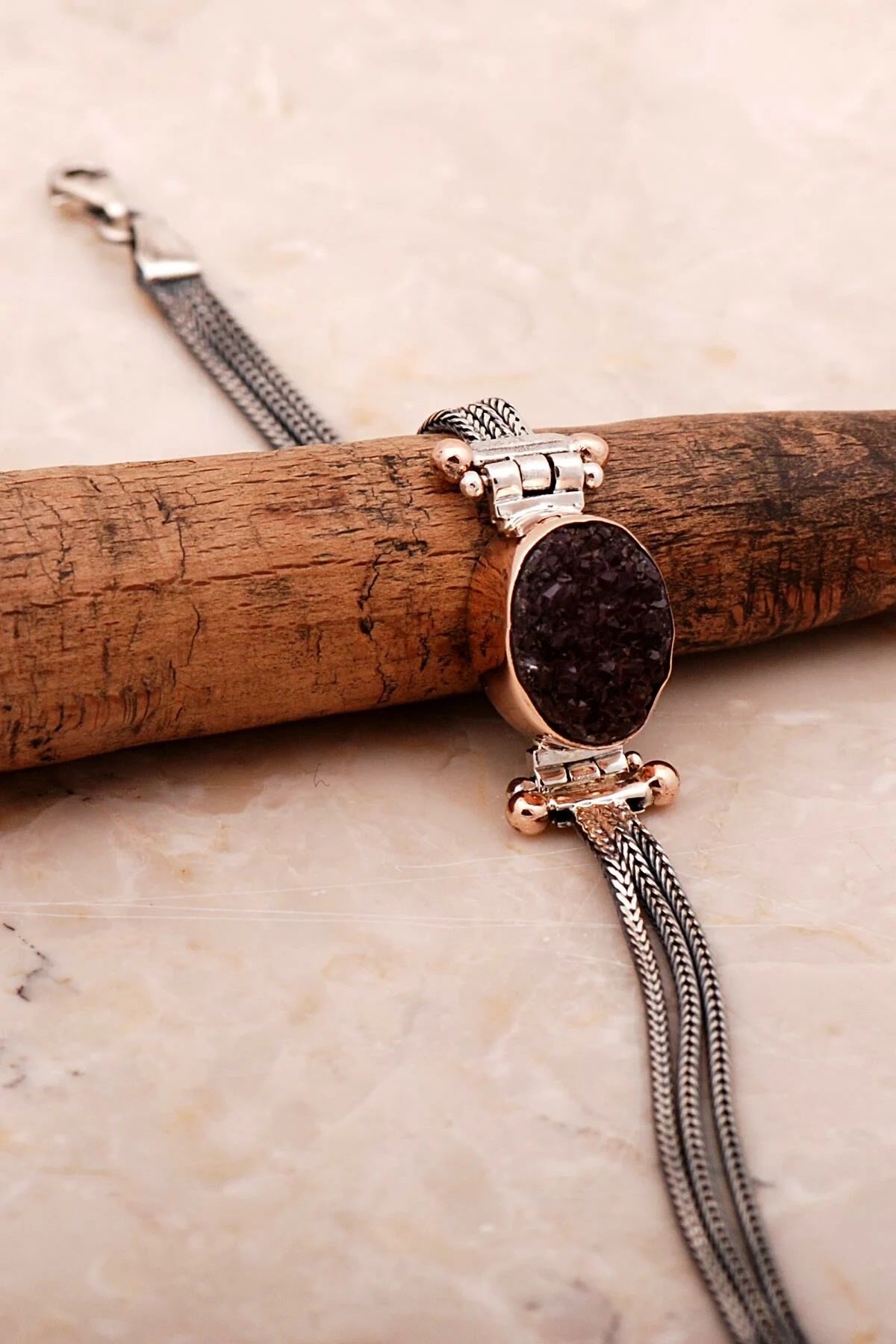 Amethyst Handmade Silver Bracelet