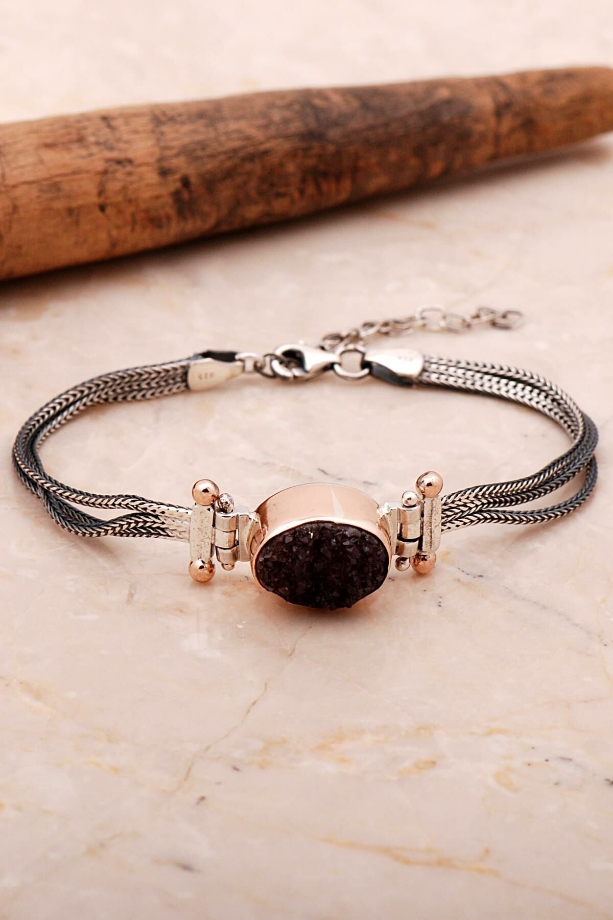 Amethyst Handmade Silver Bracelet